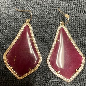 Kendra Scott Gold and Burgandy Drop Earrings